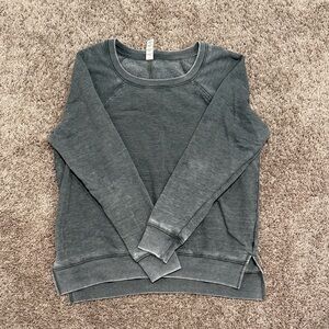 Balance Collection Washed Charcoal Gray Crewneck Sweatshirt